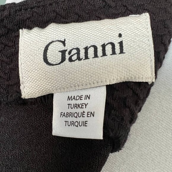 Ganni‎ Textured Pleated Mini Dress Womens Size S Sleeveless Capsule Corpcore - Picture 10 of 11